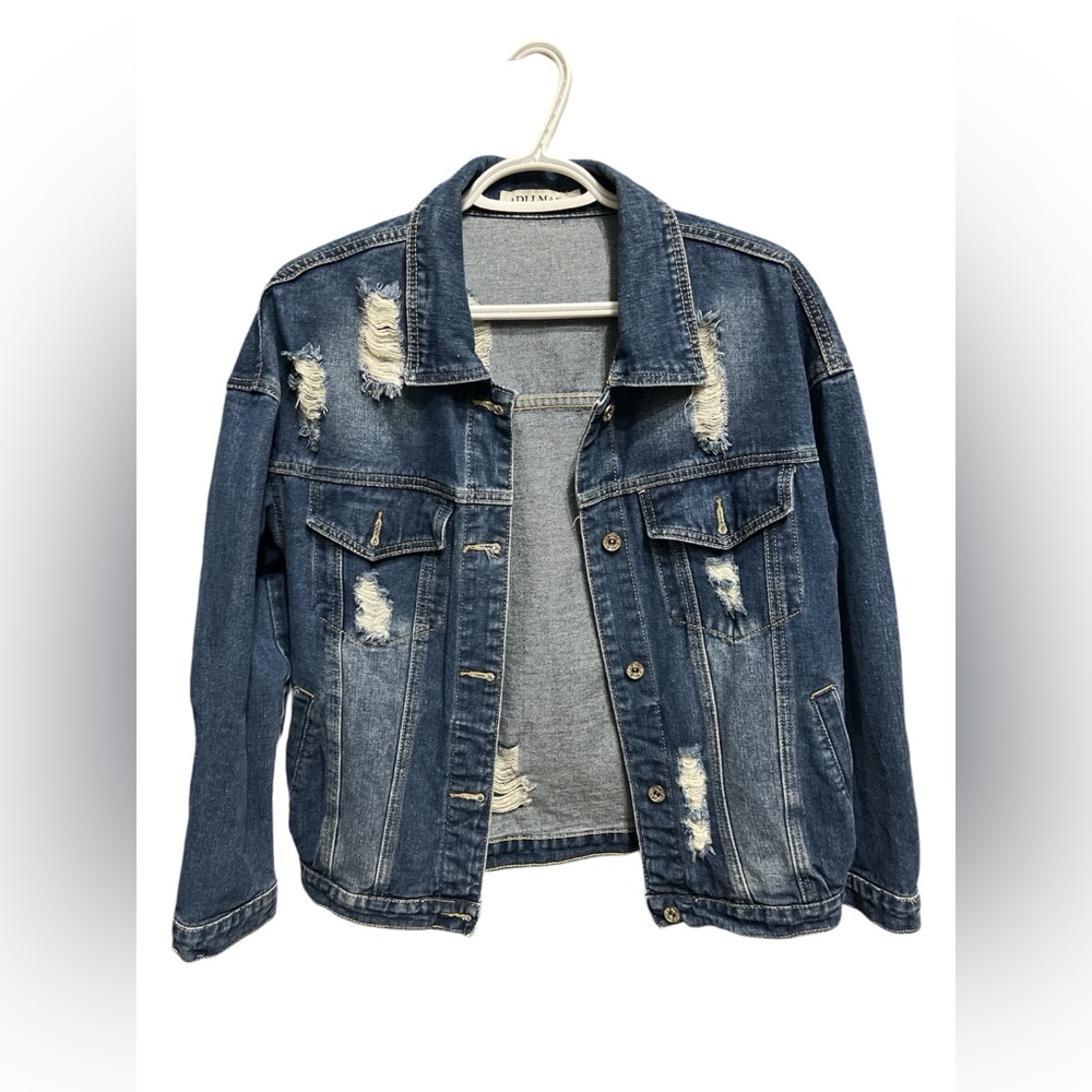 ADLLMAS Distressed Denim Jacket